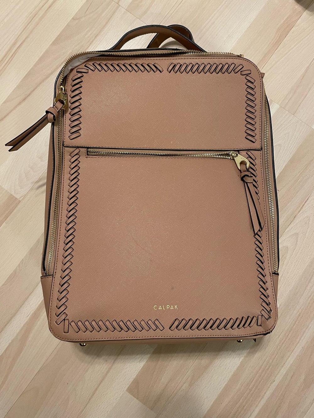 CALPAK Kaya Tan Leather Travel Backpack Used Condition
